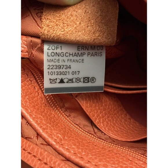 NEW Longchamp Le Foulonné Leather Wallet Crossbody Bag Orange Authentic - Picture 5 of 5